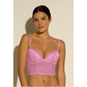 Cosabella Pret-A-Porter Push-Up Bustier Top – Neela Flower – NWT Size 34C